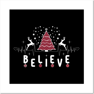 Heart Believe-Unisex Christmas T-Shirts-Christmas t-shirts funny Posters and Art